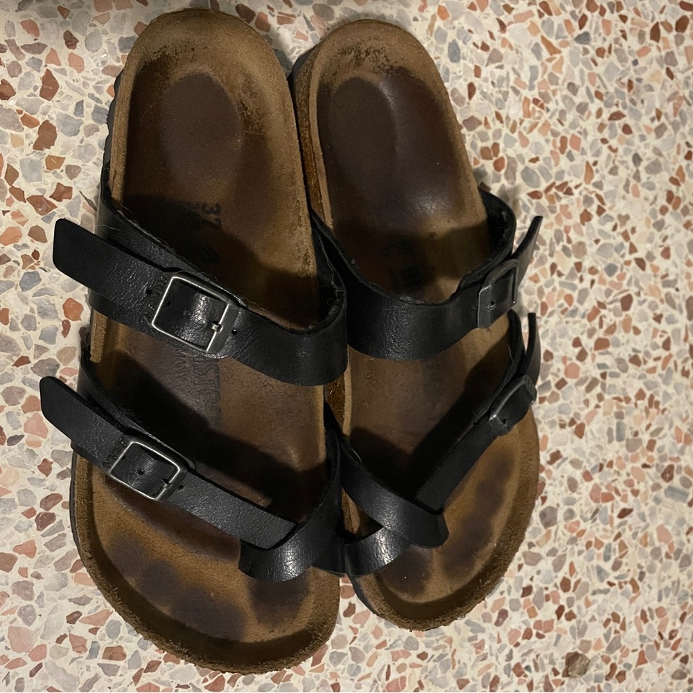 Birkenstock Mayari Black Leather Sandals